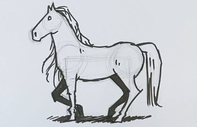 How-To-Draw-Horses  Dessin cheval facile, Comment dessiner un